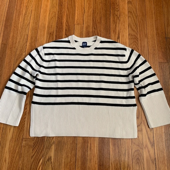 Gap striped oversized sweater nautical Fishermancore 100% cotton - Picture 2 of 8